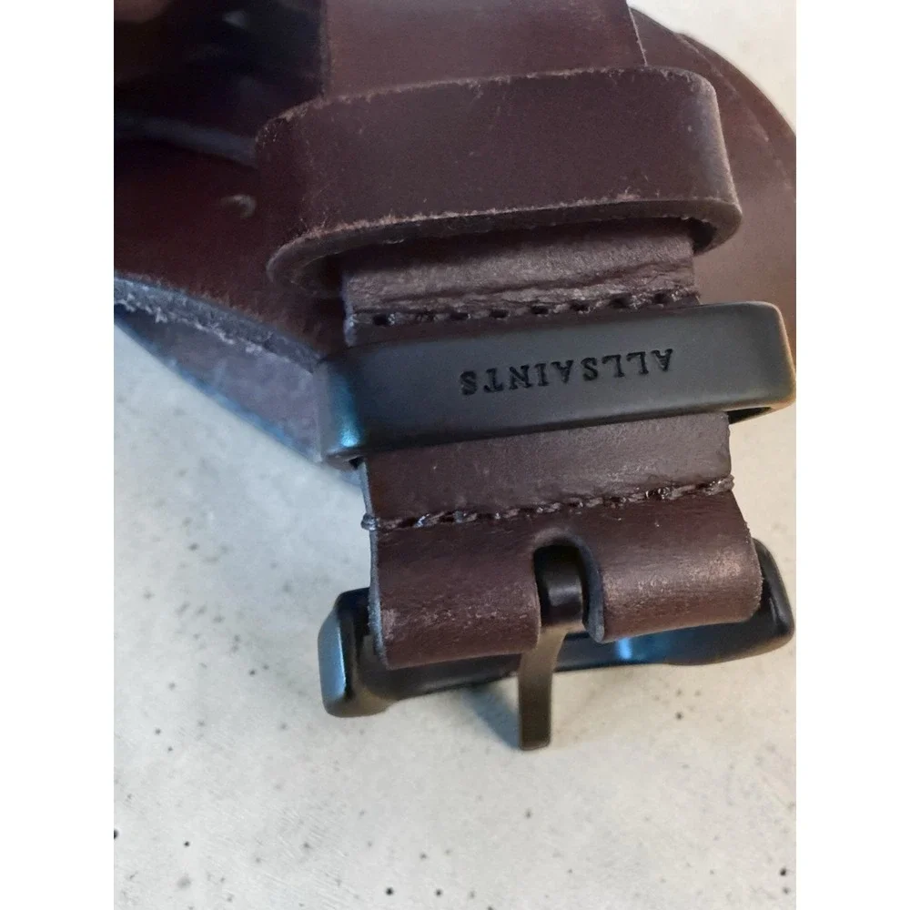 All‎ Saints Leather Belt Mens Size 40 Brown Buckle Adjustable